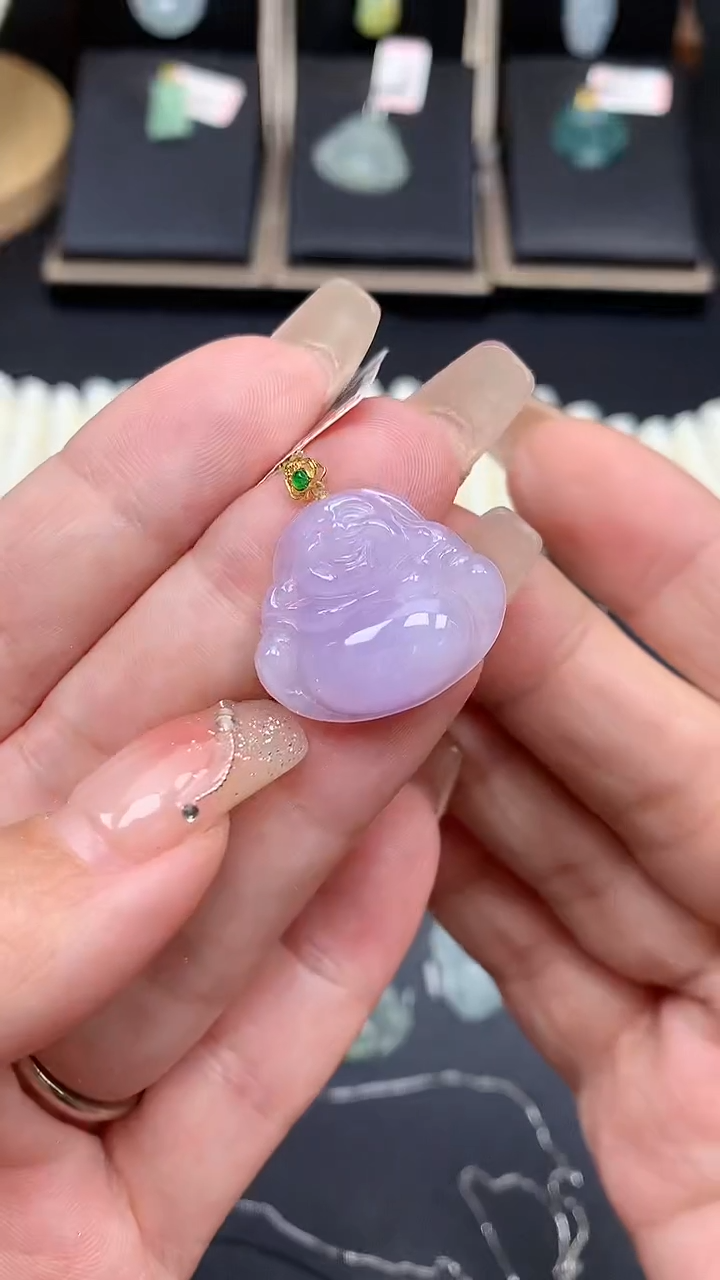【闪购商品】翡翠吊坠(不含链)18K金镶嵌MS114303