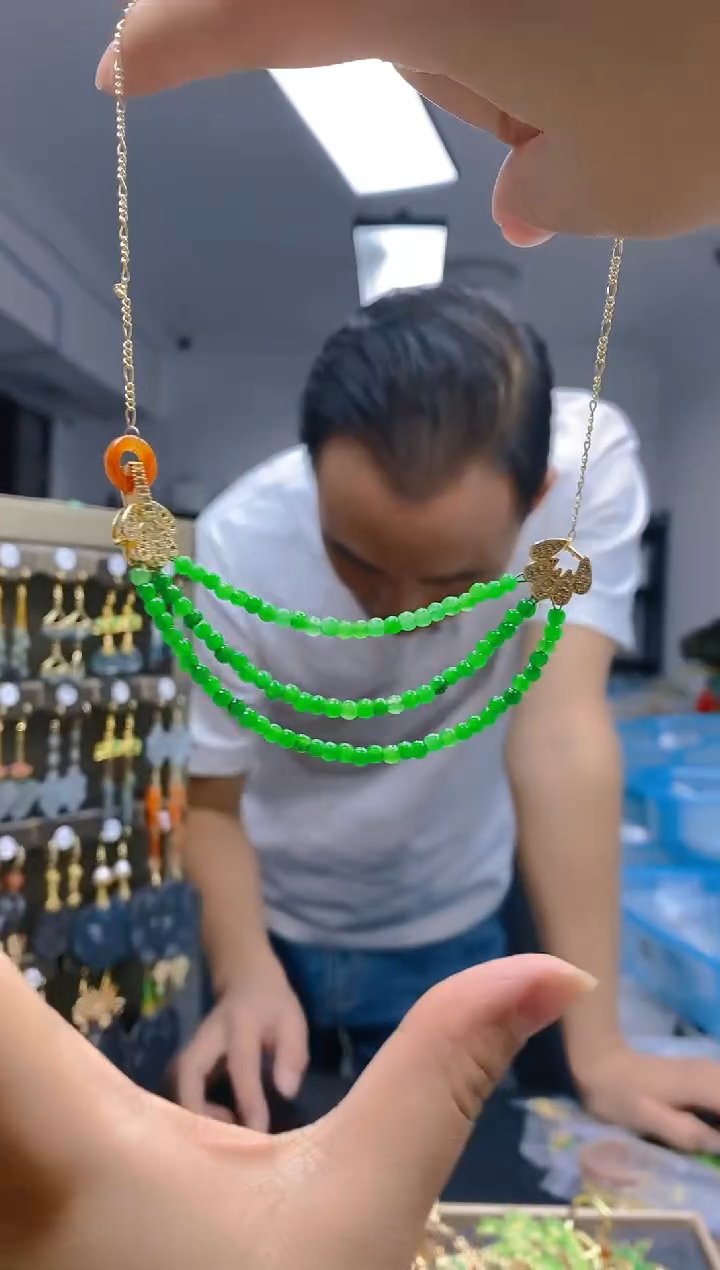 【闪购商品】翡翠耳饰合金0176翡翠锁骨链