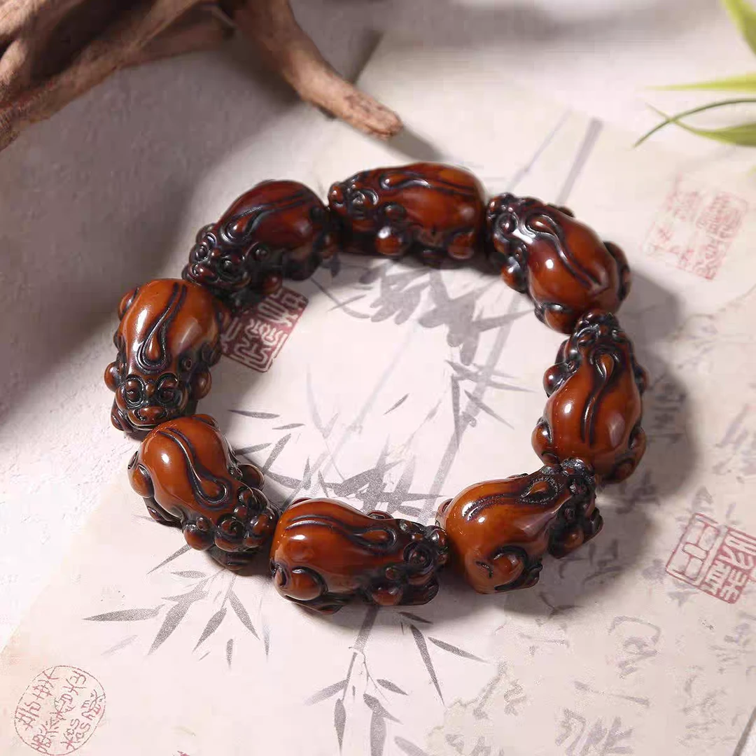 直播专享【专柜精品 厂家清仓】复古做旧貔貅树脂男女同款手链