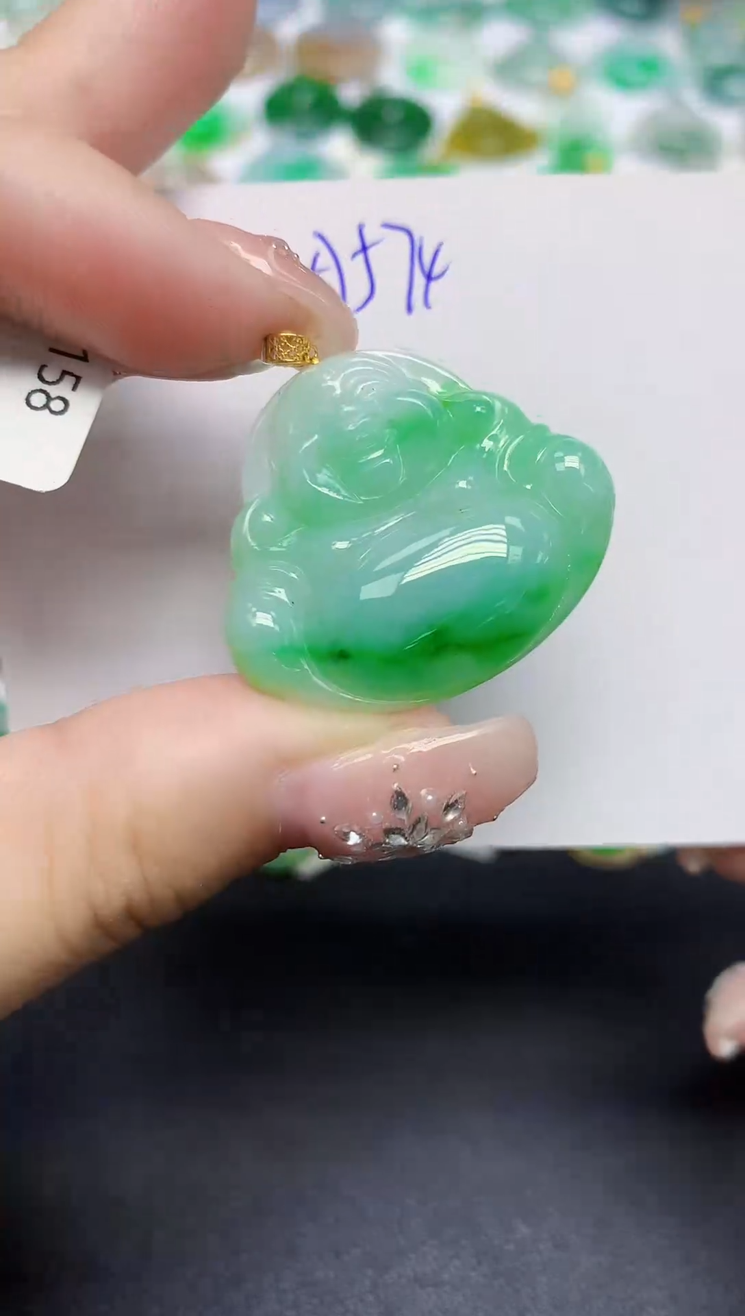 颈饰18K金镶嵌翡翠天然缅甸翡翠A货翡翠百元以上9元证书费自理