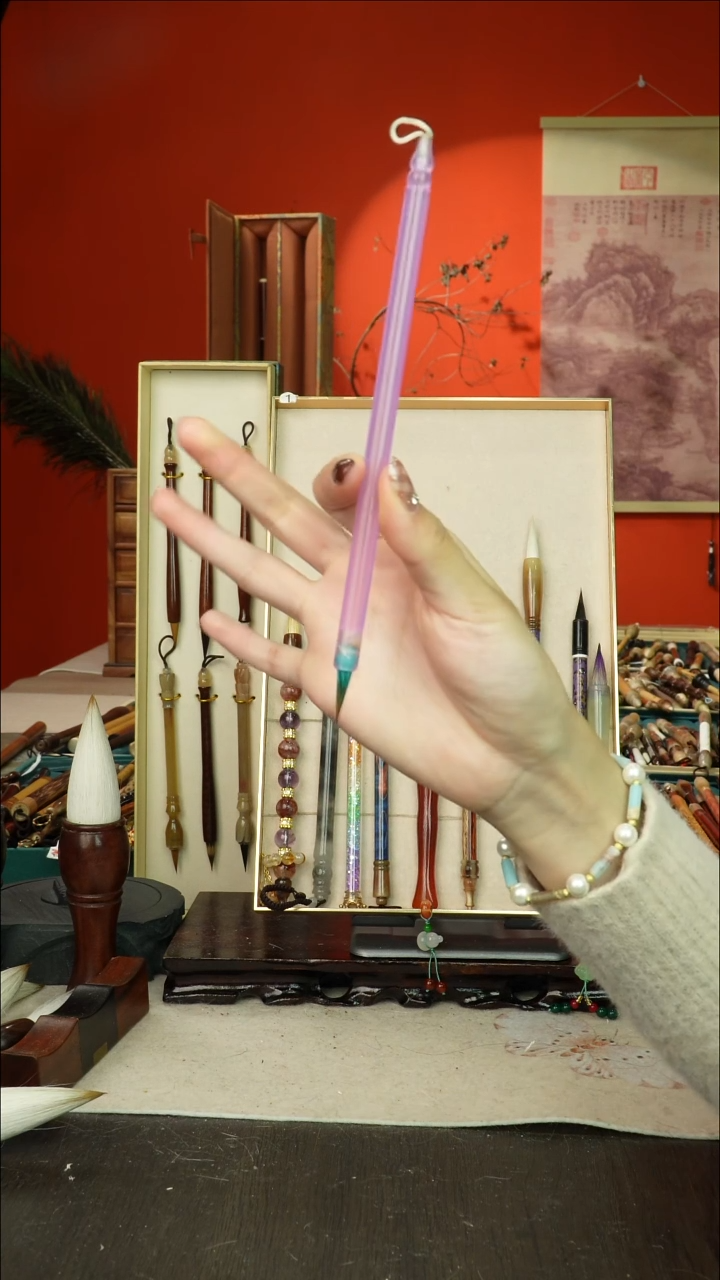 87号闪孤品高货毛笔链接 清水试笔 蘸墨不退