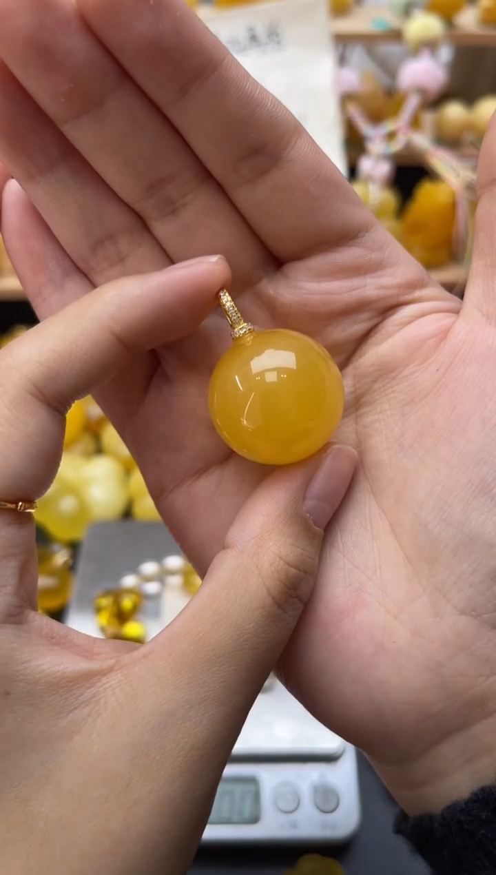 琥珀银S925镶嵌珠宝奇石015琥珀蜜蜡微瑕