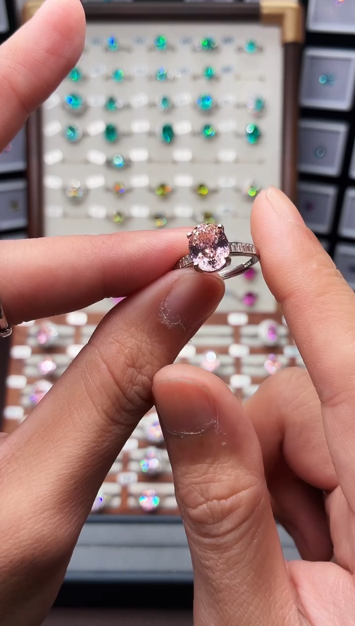 戒指彩色蓝宝石银S925镶嵌11