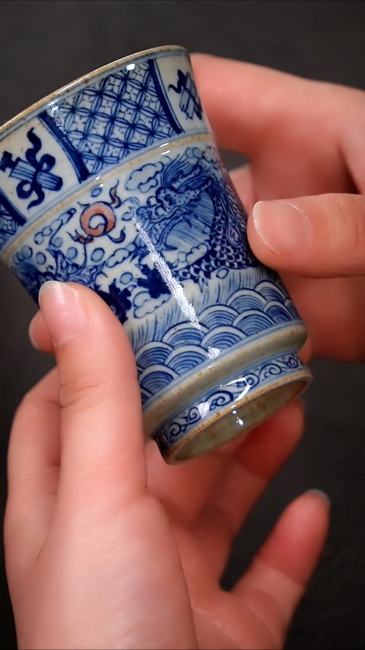 【闪购商品】其他鹤云景德镇纯手工手绘青花仿古陶瓷品茗杯
