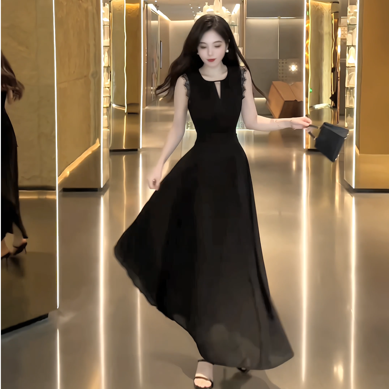 年终请沧25夏季新气质时尚高级收腰百搭通勤显瘦连衣裙 10569 QC