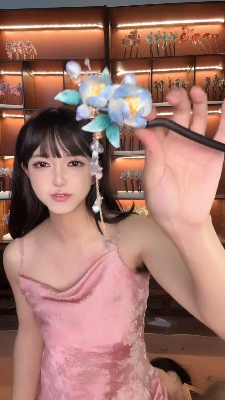 合金无 761 微瑕  非遗绒花发簪带流苏