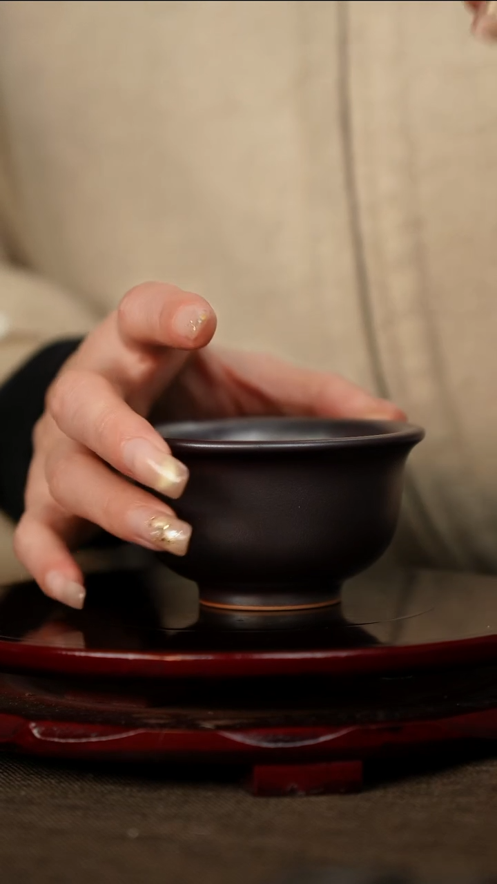 全品 紫金 压手杯 