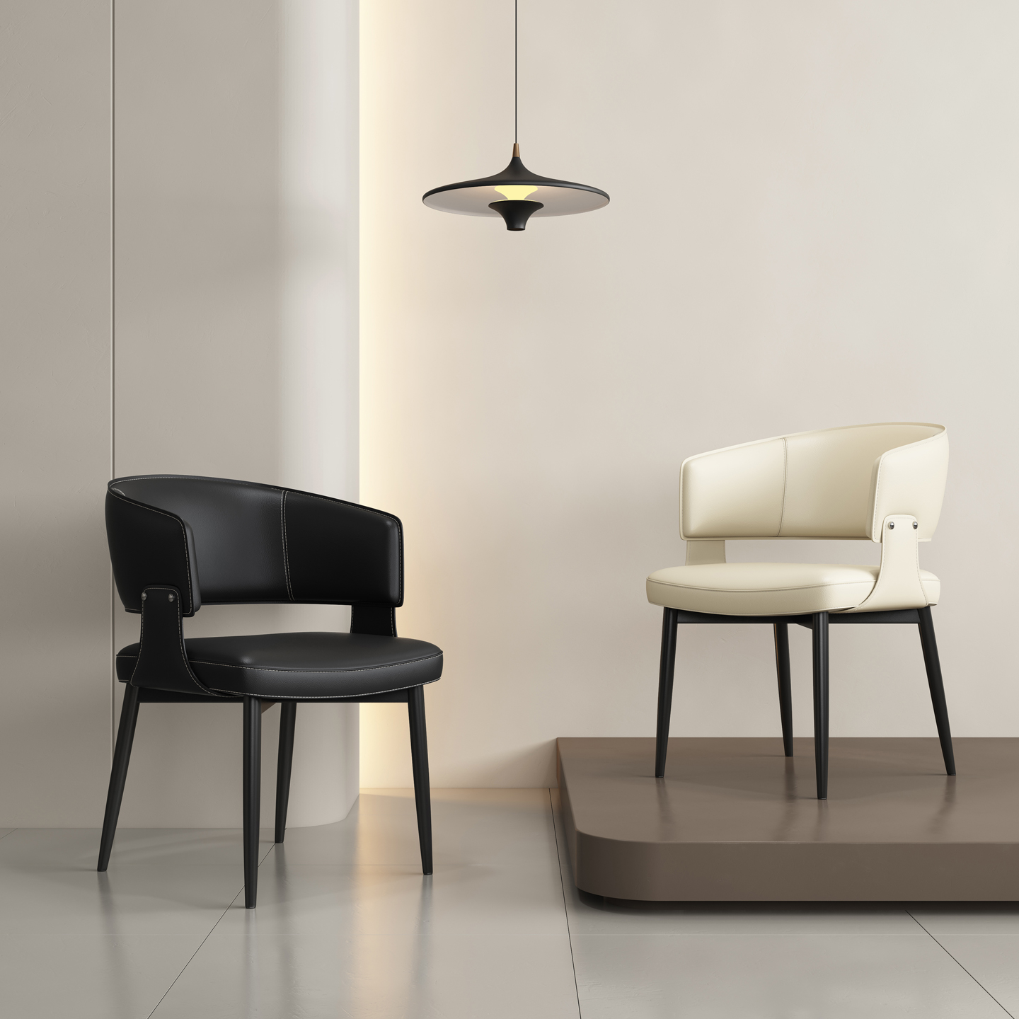 意式极简餐椅椅子家用餐厅吃饭靠背设计师高级感书桌椅北欧