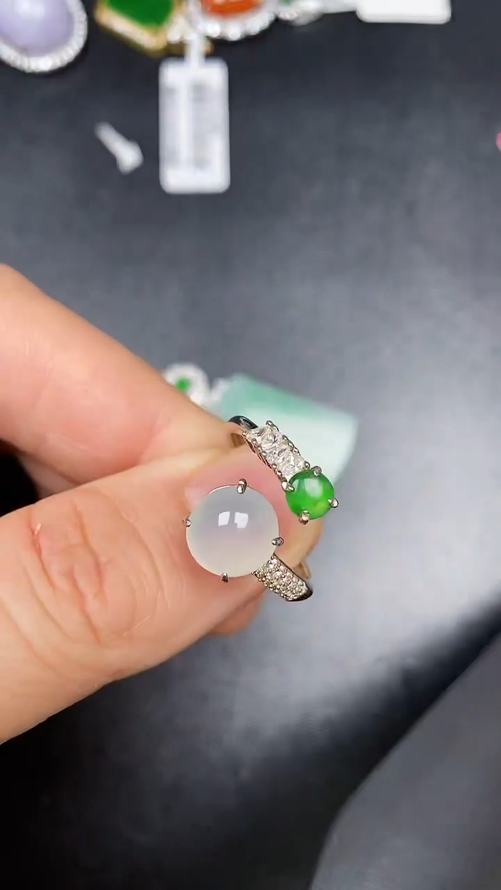 银S925镶嵌戒指翡翠2960