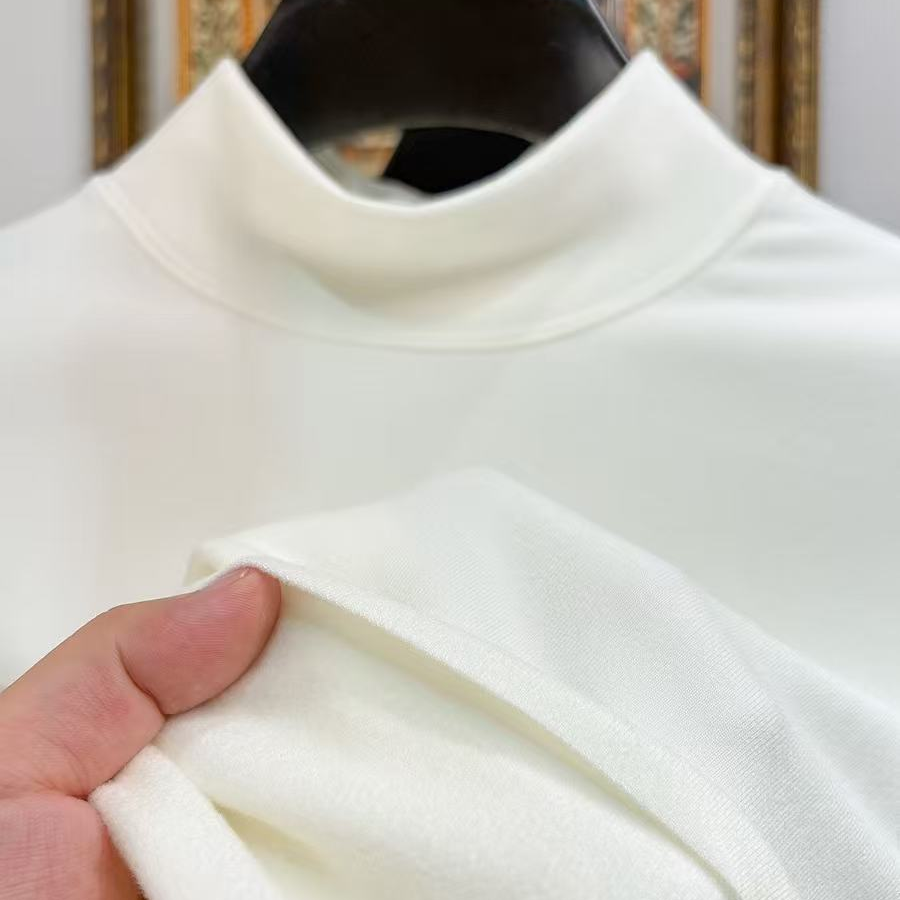 长袖半高领秋冬透气装T恤纯色圆领打底衫中领