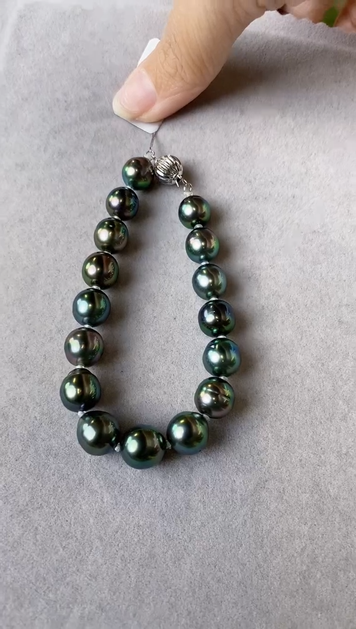 【闪购商品】海水珍珠手链未镶嵌9-10大溪地黑珍珠手链
