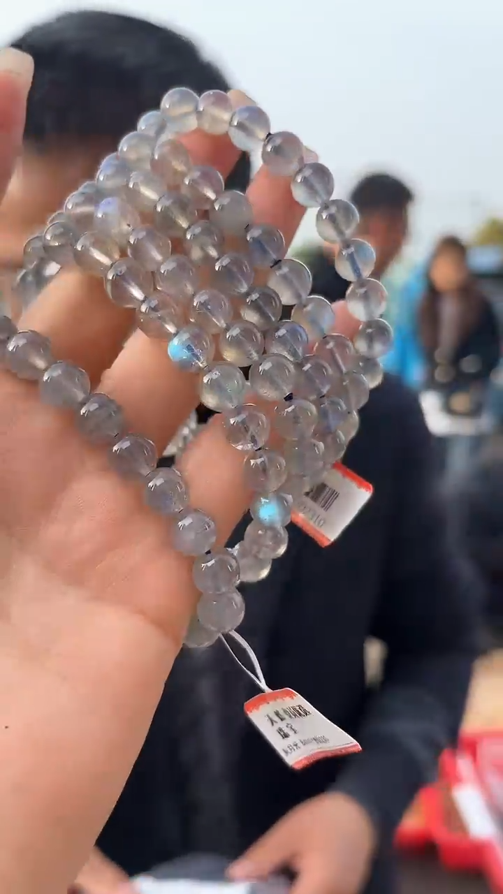 手链未镶嵌月光石天然灰月光手串多样性发一8mm
