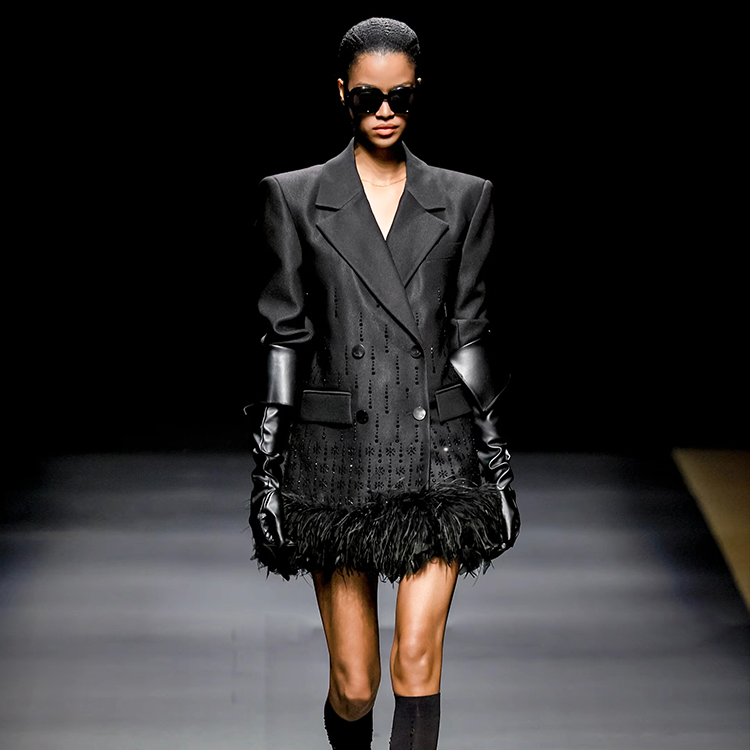 MAGGIE MA冬天网红款外套法式轻奢时髦钉钻拼接西装外套480C