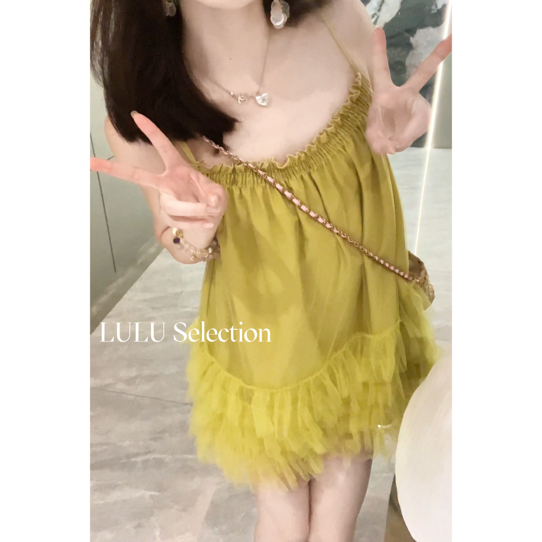 【南法海边】Lu 复古甜美纯欲仙气度假夏季蓬感露背吊带连衣裙