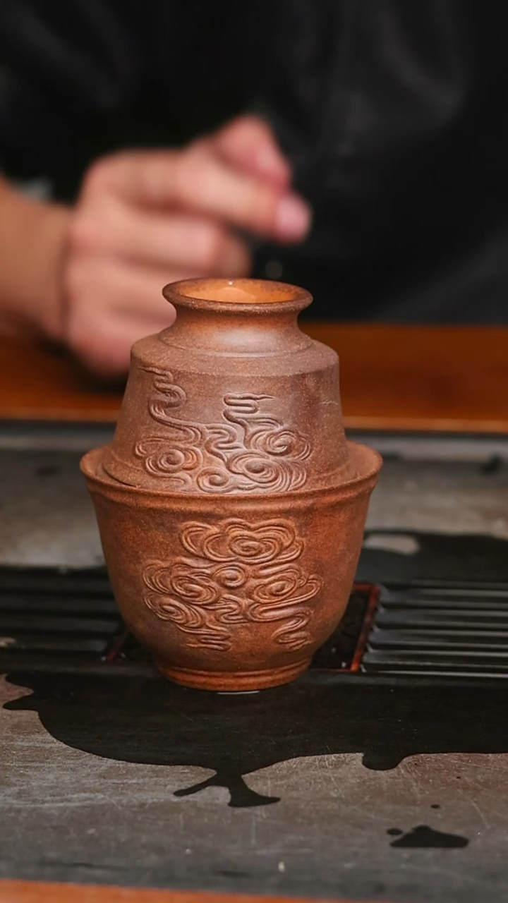               @原陶祥云盖碗+原陶祥云将军杯