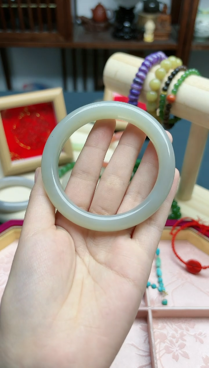 【闪购商品】和田玉手镯未镶嵌和田玉58+#手镯*1 YR