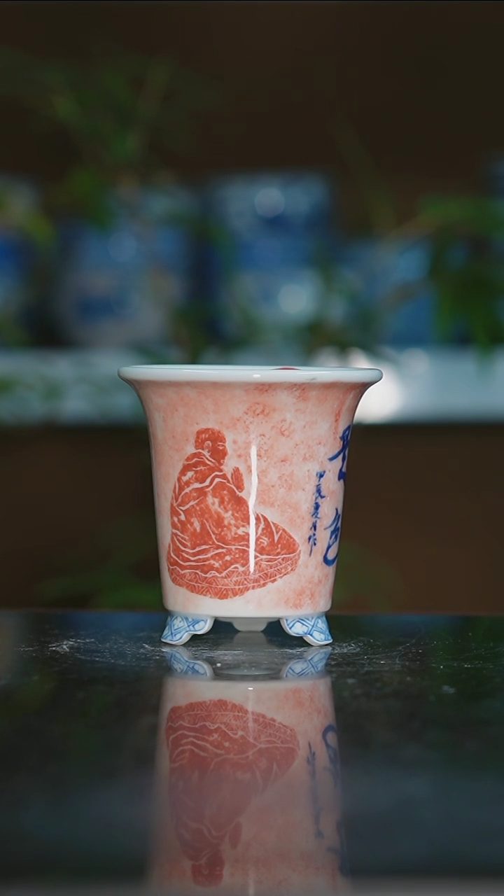 【闪购商品】手绘陶瓷内口7.5高8.8深