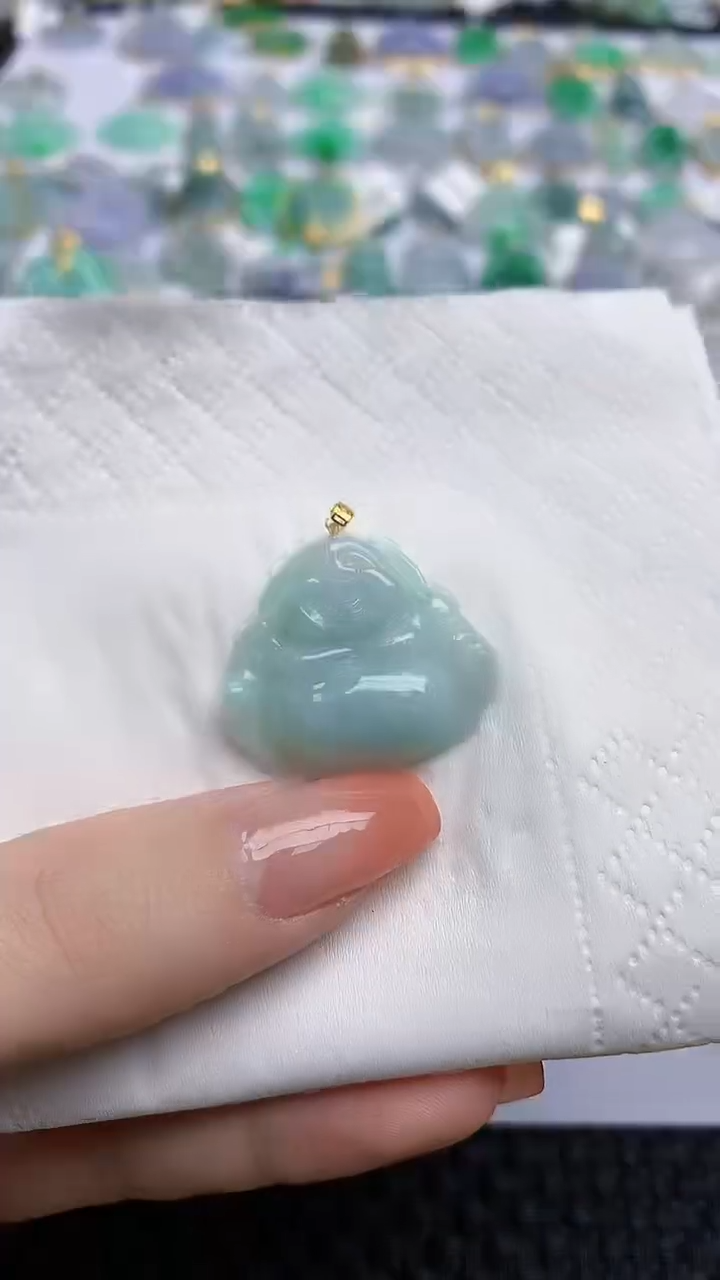 【闪购商品】翡翠颈饰18K金镶嵌天然翡翠A货