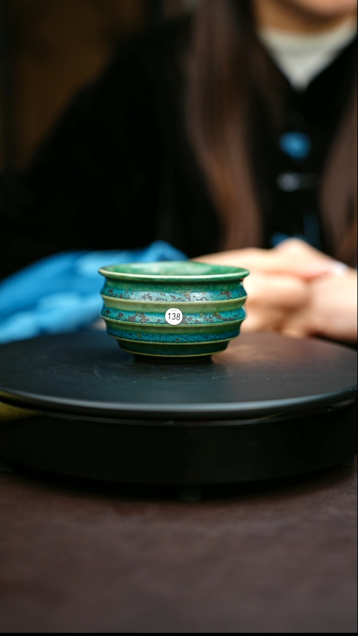 138#原矿钧瓷炉钧釉炫纹杯