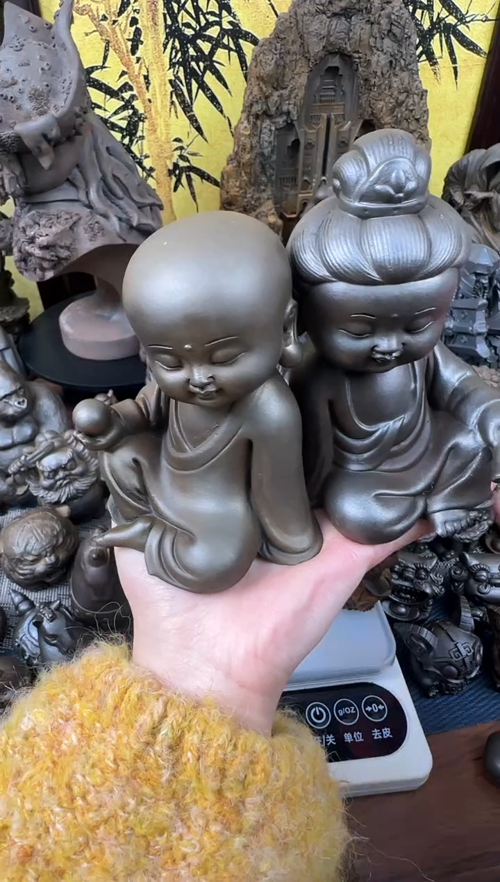 铁痴**年精致创意婆娑三圣地藏  婆娑