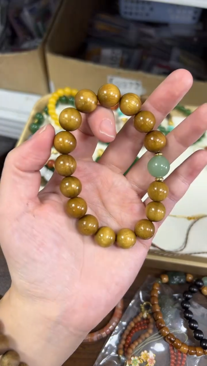 手串金丝楠木未镶嵌金丝楠木东陵顶珠圆珠手串[6310]