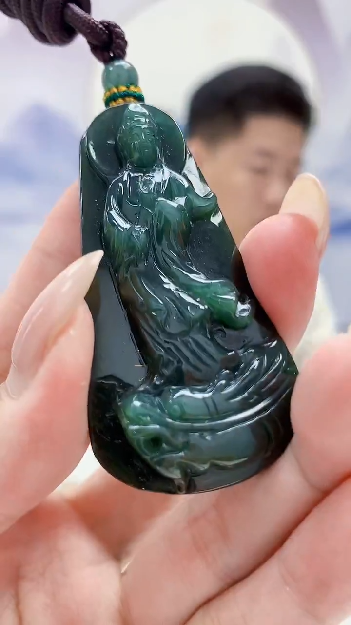 未镶嵌定制翡翠4917MM-毛货挂件100