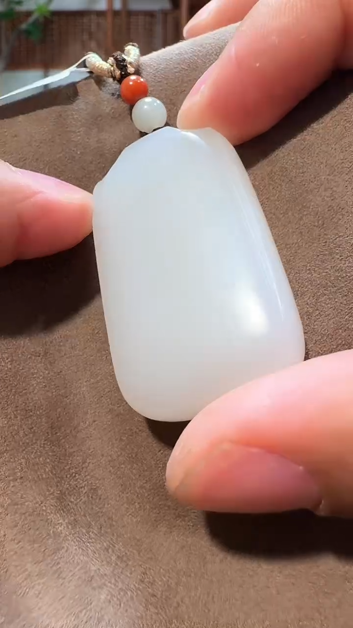 【闪购商品】和田玉吊坠未镶嵌1015白玉平安牌