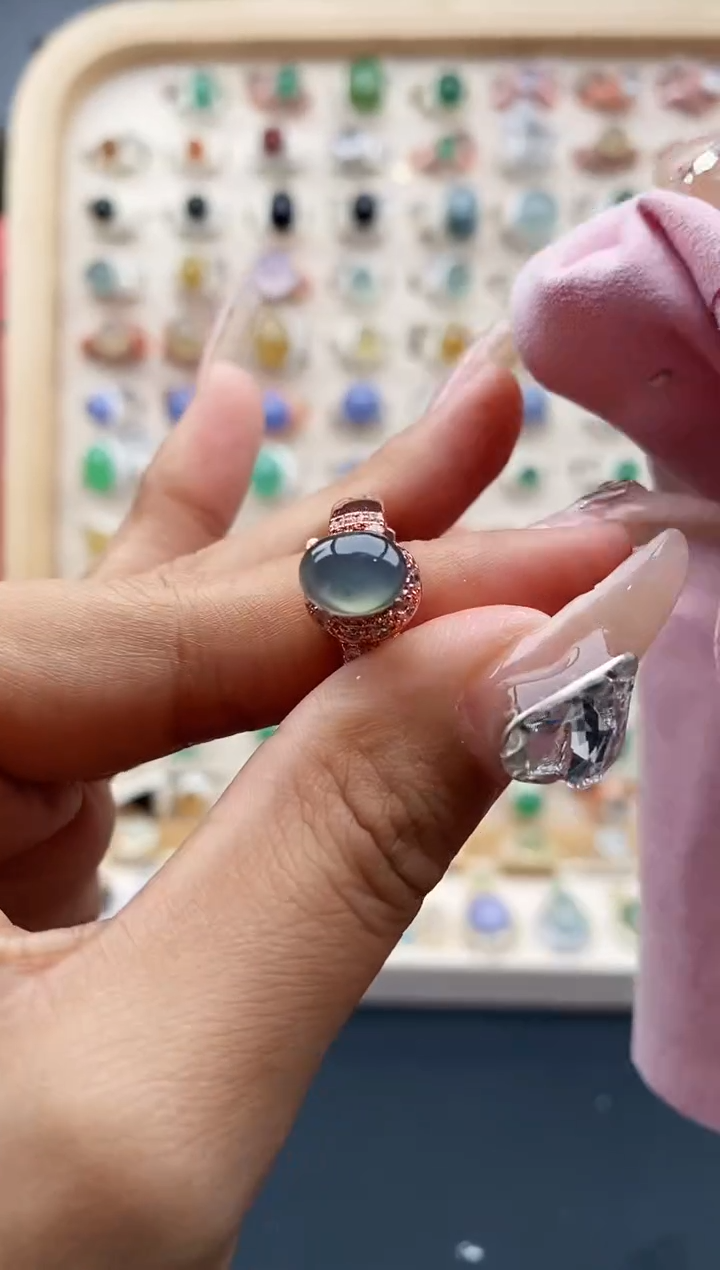 【闪购商品】翡翠戒指未镶嵌缅甸天然A货翡翠333  9+2