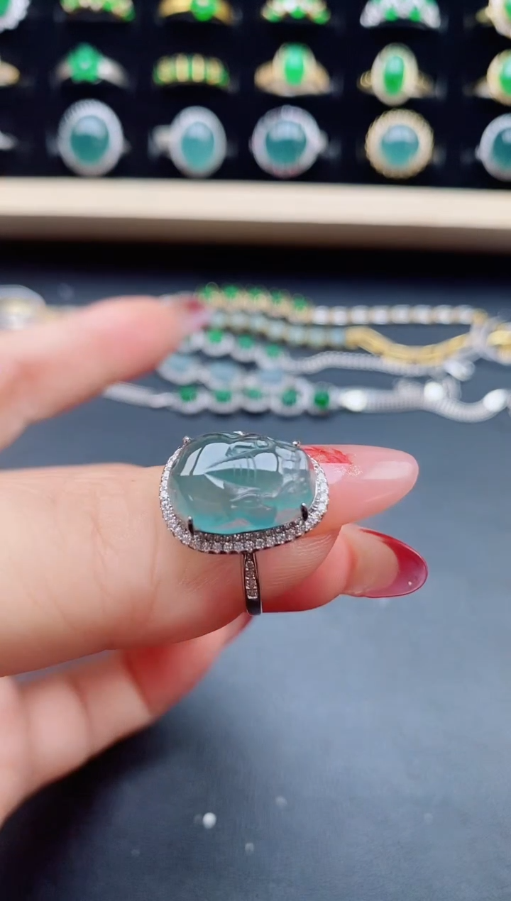 【闪购商品】翡翠戒指银S925镶嵌5080550