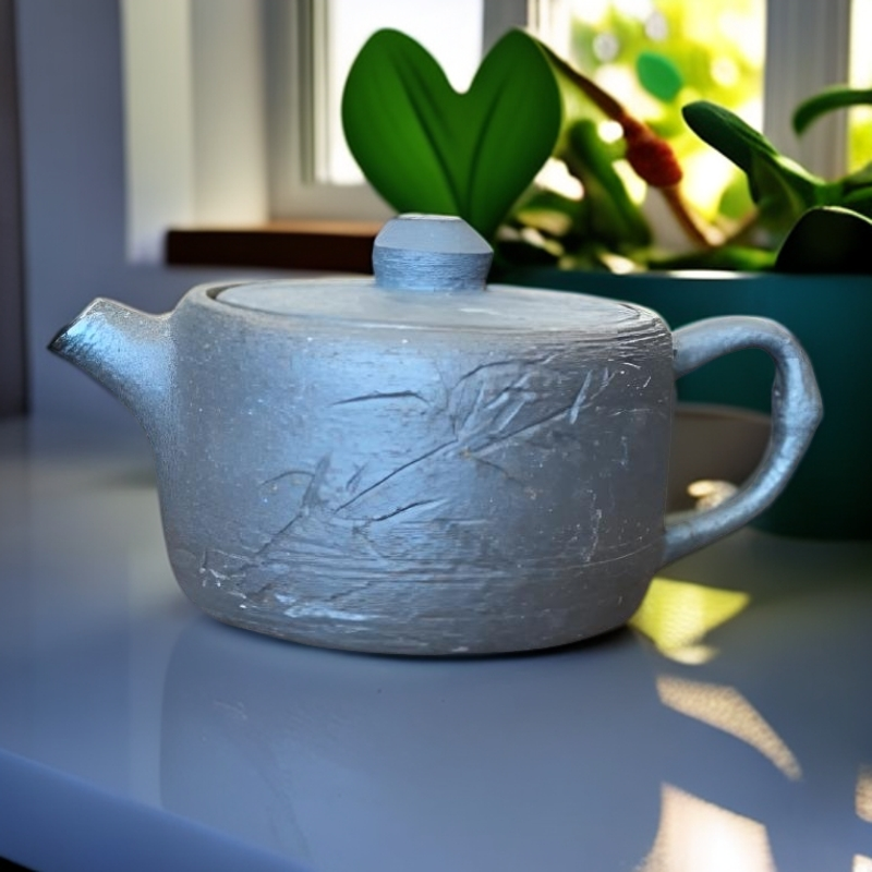 柴烧铁陶泥太湖汉瓦壶，可养，出彩，130毫升左右，纯手工，刻绘为亲工