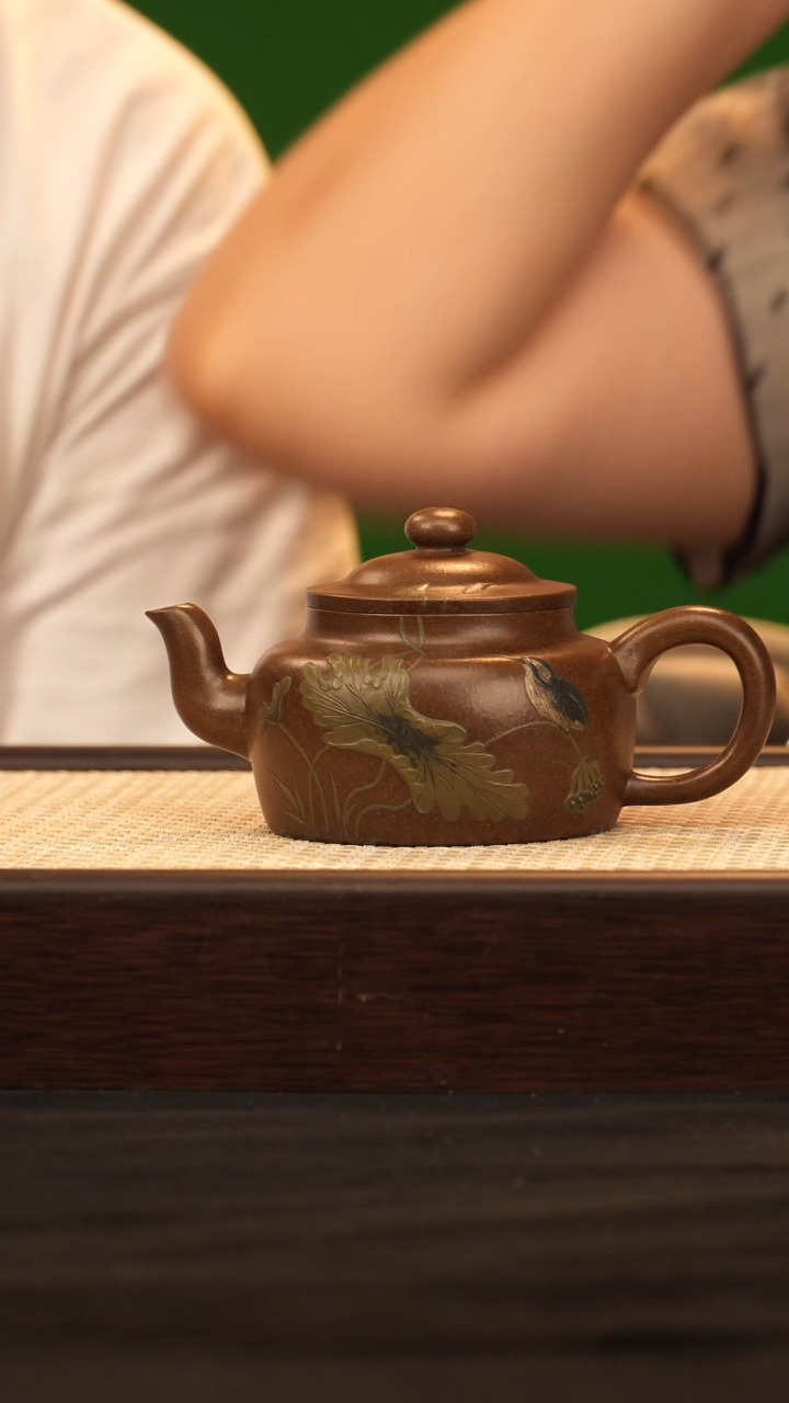 茶壶紫砂DXY旭茂宫灯  梨皮绿230cc