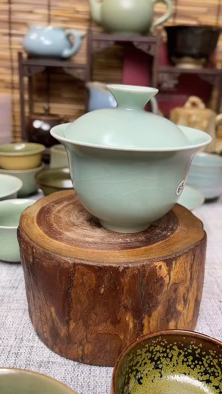 【闪购商品】瓷片原生态原矿仿古盖碗