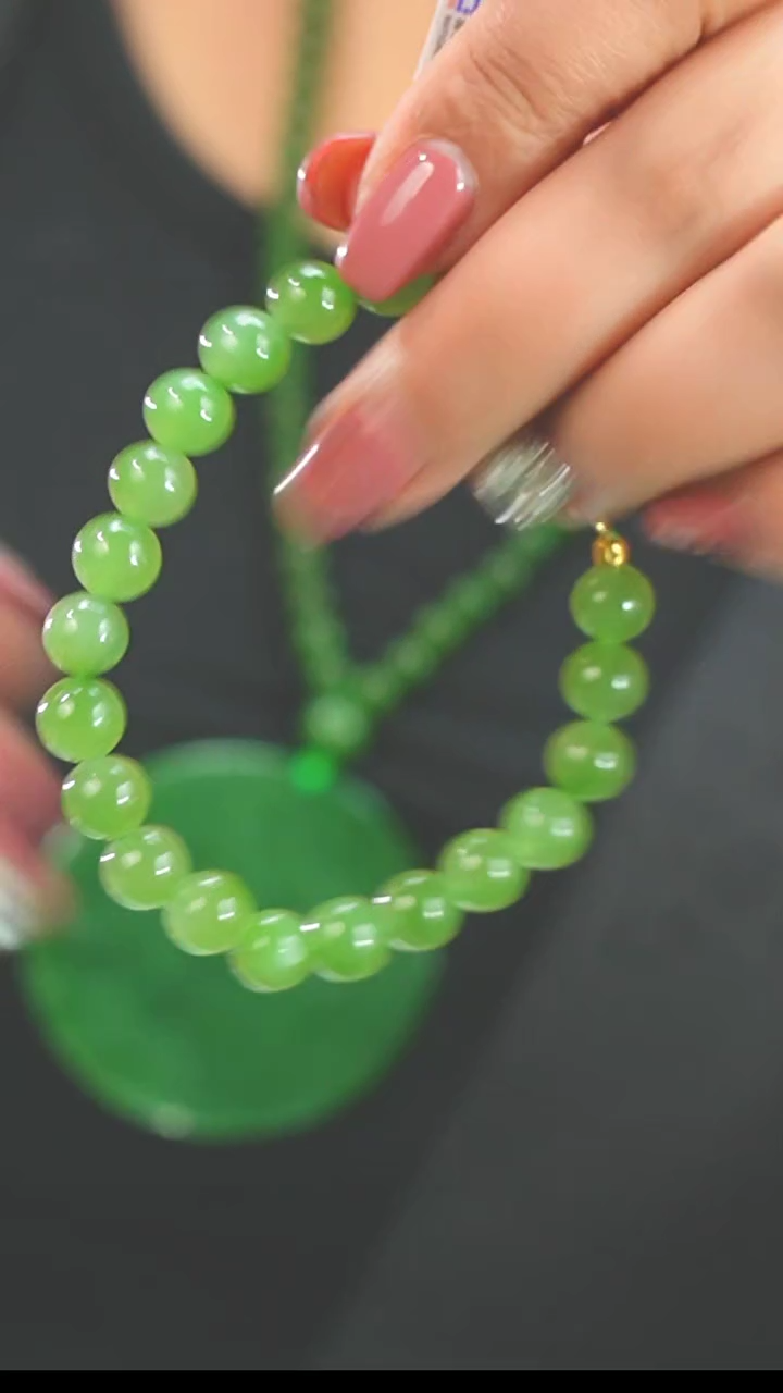 【闪购商品】和田玉（碧玉）7-8mm未镶嵌手串多样性发一