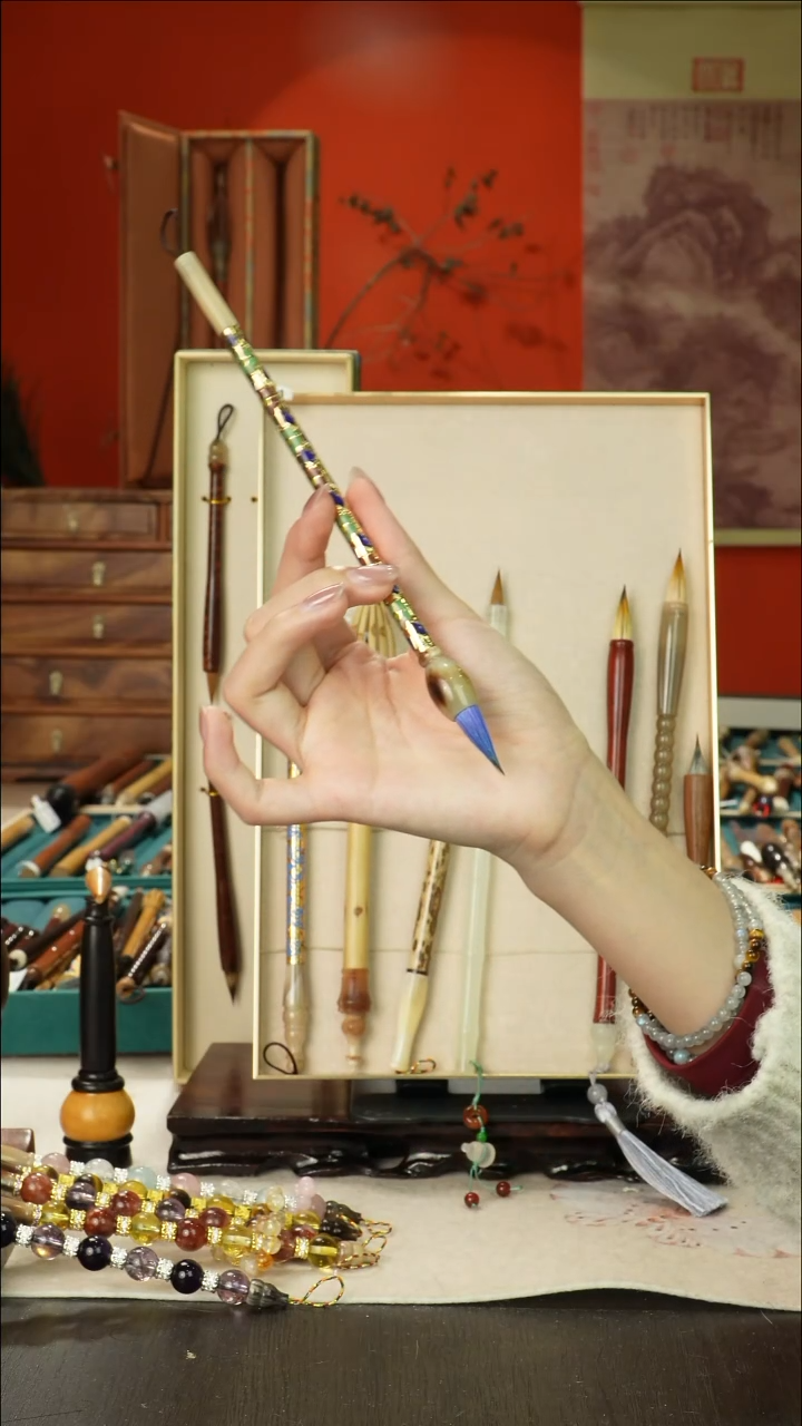 464号闪孤品高货毛笔链接 清水试笔 蘸墨不退