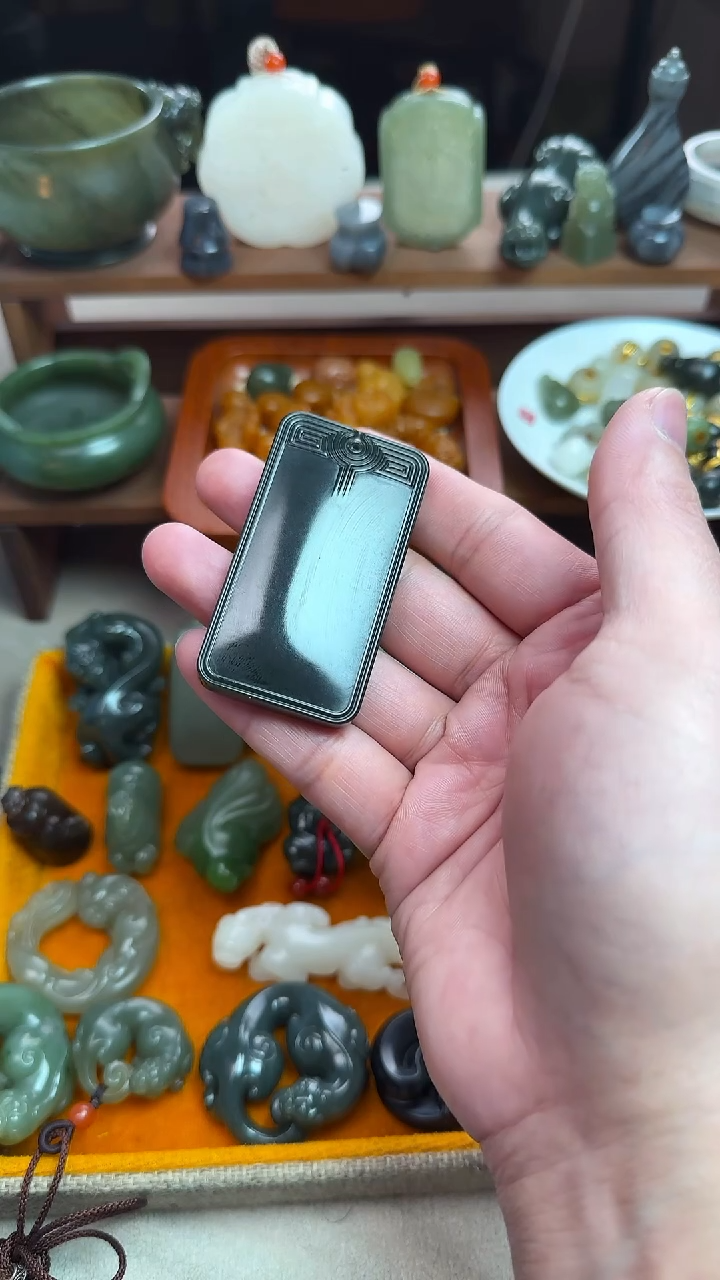 【闪购商品】和田玉吊坠(不含链)未镶嵌无事牌苏工