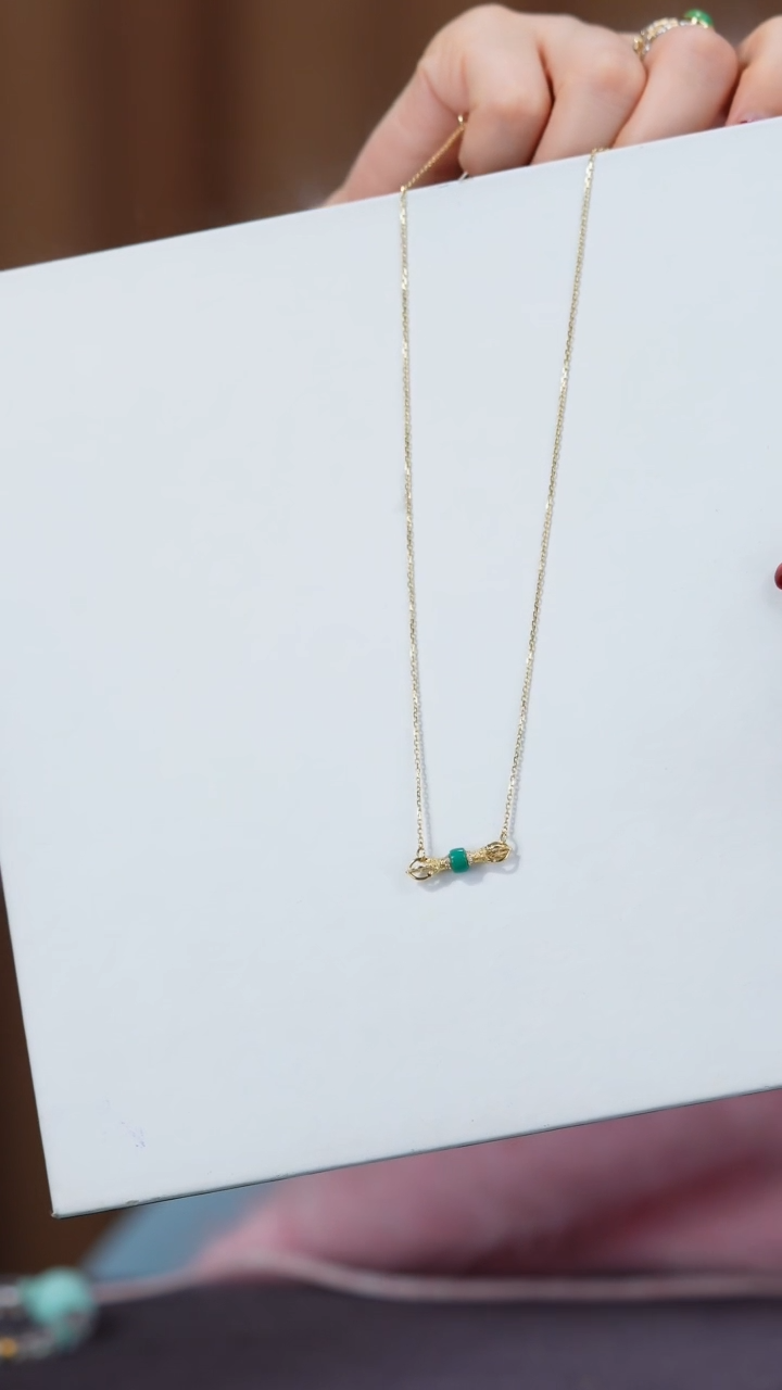 【闪购商品】绿松石项链18K金镶嵌1