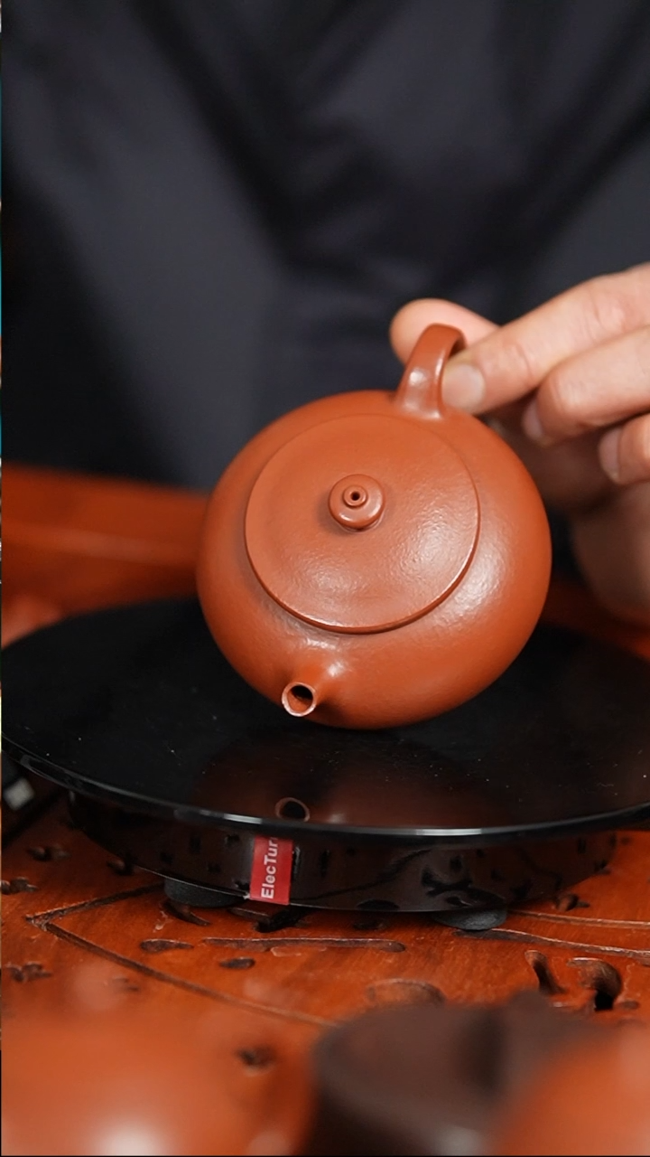 【闪购商品】紫砂茶宠粗砂朱泥寒江薄胎内推150cc