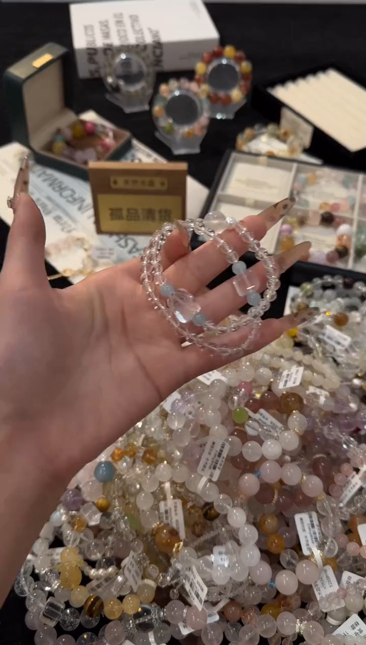 合金手链水晶白水晶双圈x1810