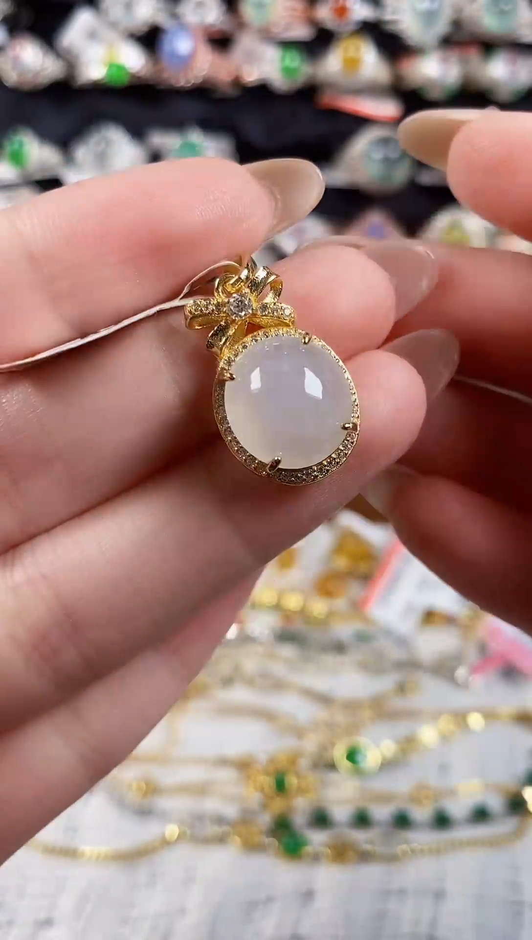 银S925镶嵌戒指翡翠 天然A货翡翠136