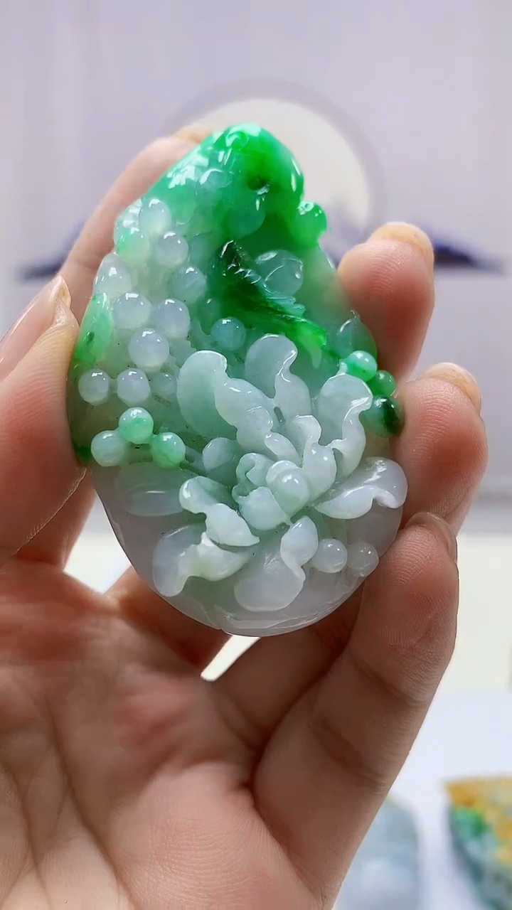 定制翡翠未镶嵌4902ms-毛货136花鸟