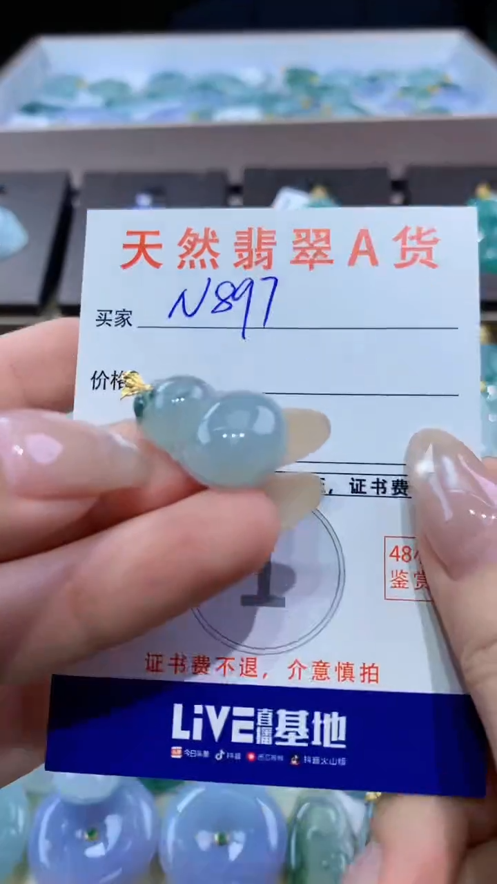 颈饰18K金镶嵌翡翠天然翡翠A货挂件