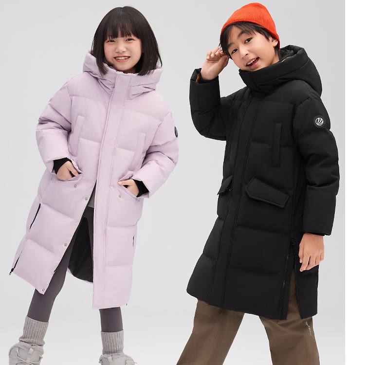 2025冬季新款男女童四防长款羽绒服连帽长款T250246140