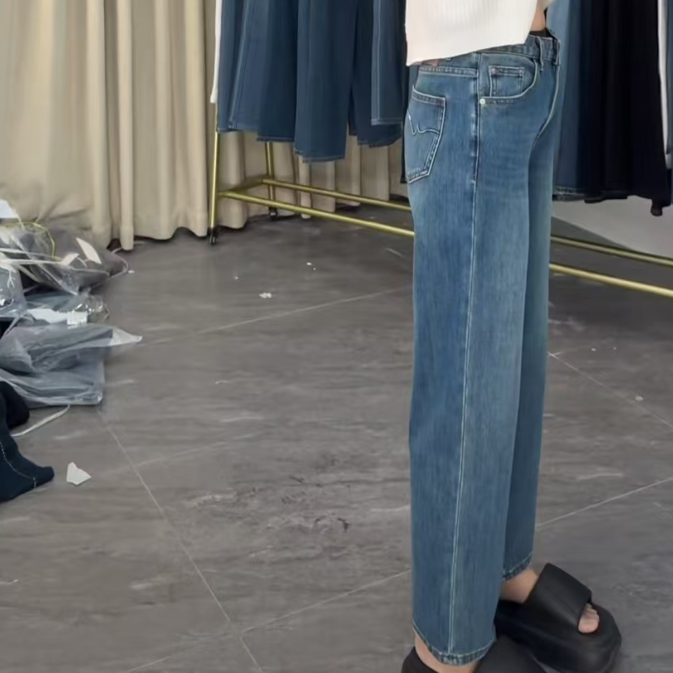 152牛仔裤女2025春新款法棍裤时尚休闲显瘦高腰