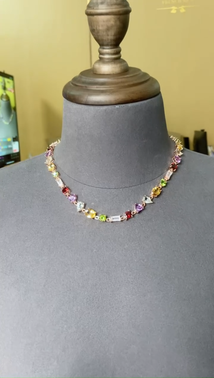 【闪购商品】水晶项链银S925镶嵌水晶项链  多样性发其一