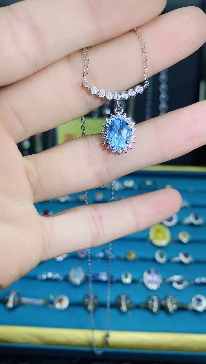 【闪购商品】托帕石项链银S925镶嵌1121