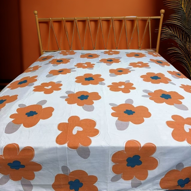 【晚秋花园】床单 2.2X2.4M 细砂小粗布 棉线防滑黄金断条 吸汗透气