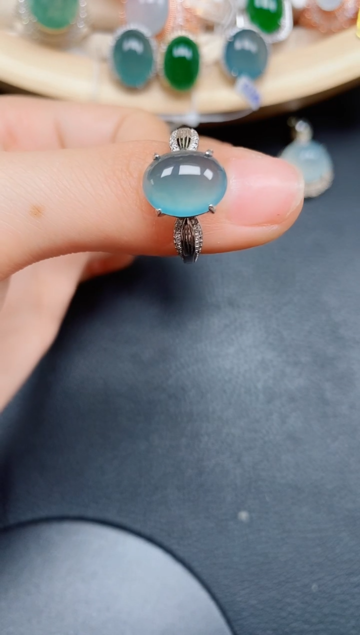 【闪购商品】翡翠戒指银S925镶嵌翡翠