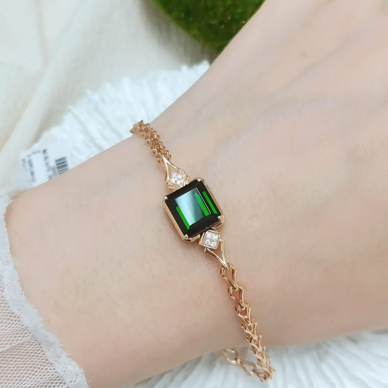 18k金碧玺手链轻奢时尚