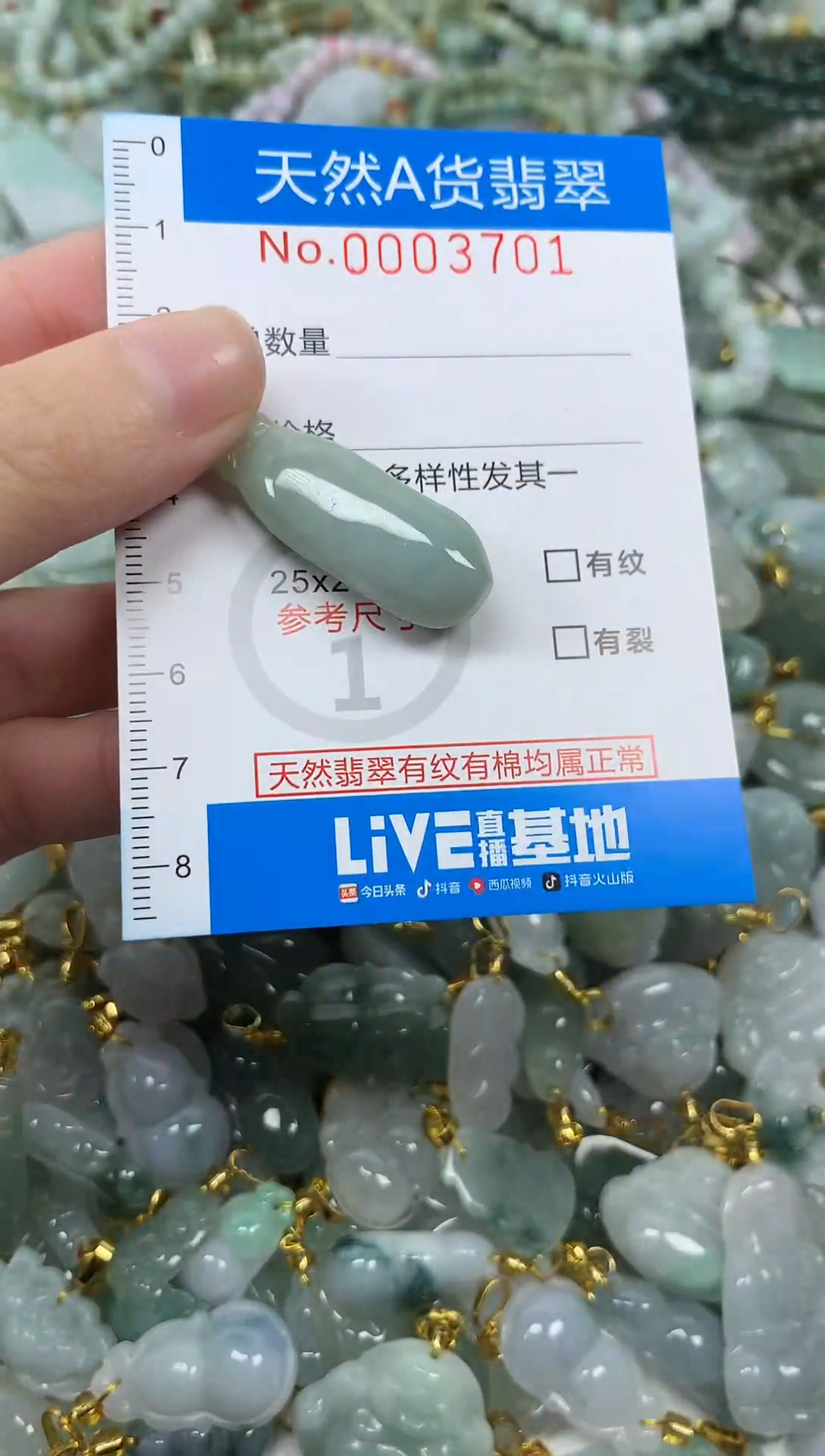 颈饰未镶嵌翡翠净货挂件-3701