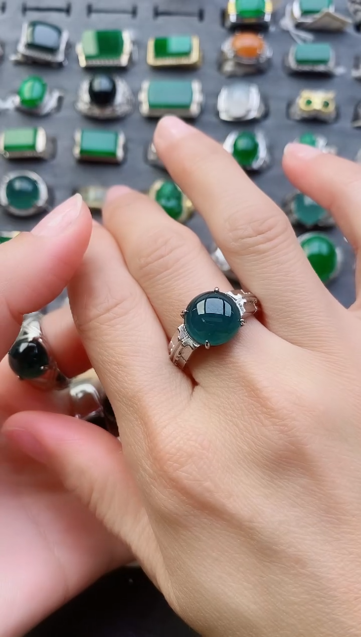 【闪购商品】翡翠戒指银S925镶嵌1111111